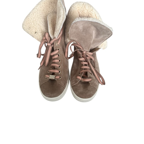 UGG Women's Beige Suede High-Top Sneakers - Picture 2 of 6
